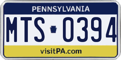 PA license plate MTS0394