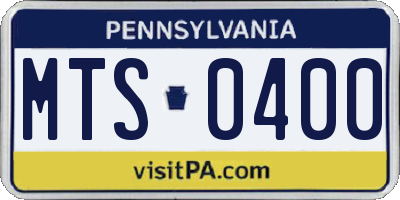 PA license plate MTS0400