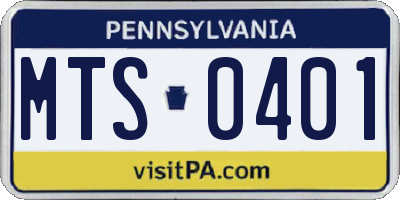 PA license plate MTS0401