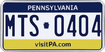 PA license plate MTS0404