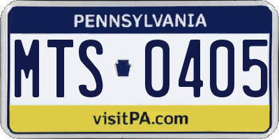 PA license plate MTS0405