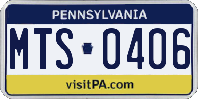PA license plate MTS0406