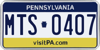 PA license plate MTS0407
