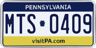 PA license plate MTS0409