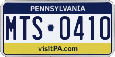 PA license plate MTS0410