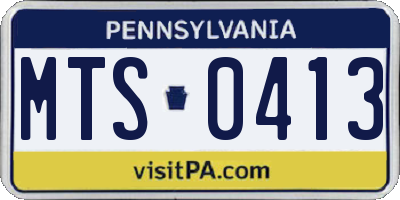 PA license plate MTS0413