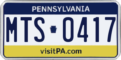 PA license plate MTS0417