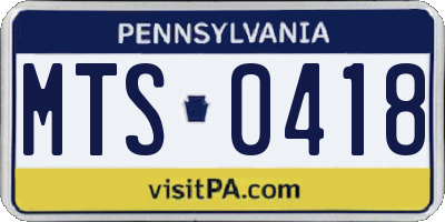 PA license plate MTS0418
