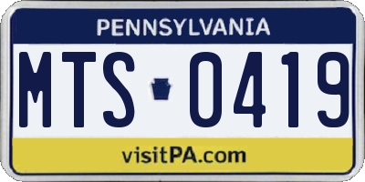 PA license plate MTS0419