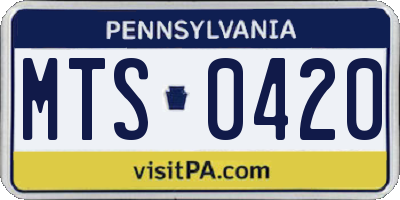 PA license plate MTS0420
