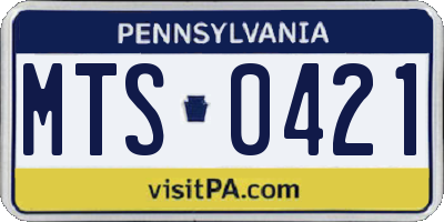 PA license plate MTS0421
