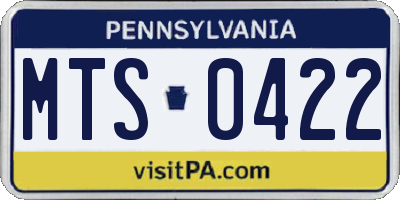 PA license plate MTS0422