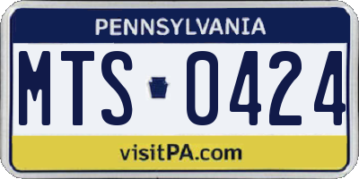 PA license plate MTS0424