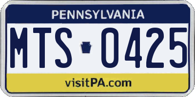 PA license plate MTS0425