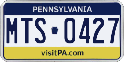 PA license plate MTS0427