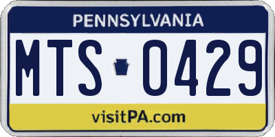 PA license plate MTS0429