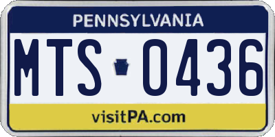 PA license plate MTS0436