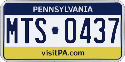PA license plate MTS0437