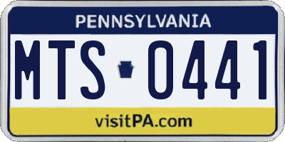 PA license plate MTS0441