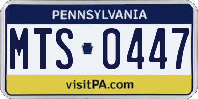 PA license plate MTS0447