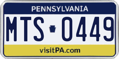 PA license plate MTS0449