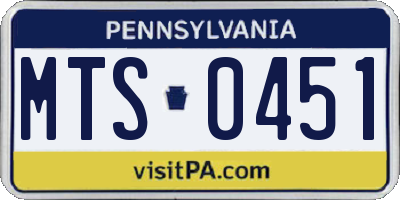 PA license plate MTS0451