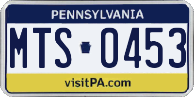 PA license plate MTS0453