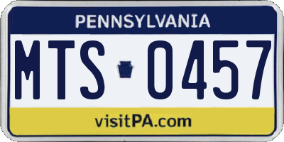PA license plate MTS0457