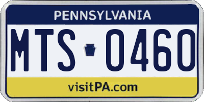 PA license plate MTS0460