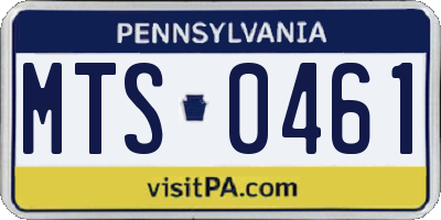 PA license plate MTS0461