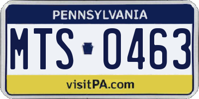PA license plate MTS0463