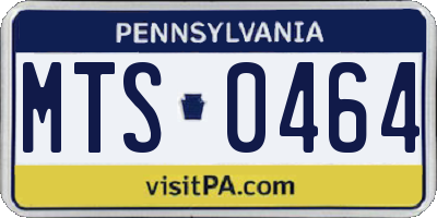 PA license plate MTS0464