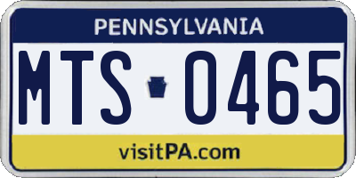 PA license plate MTS0465