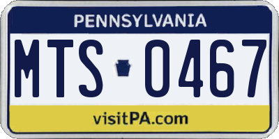 PA license plate MTS0467