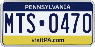 PA license plate MTS0470