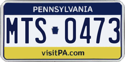 PA license plate MTS0473