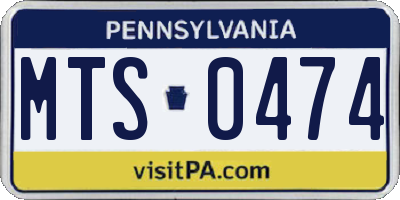 PA license plate MTS0474