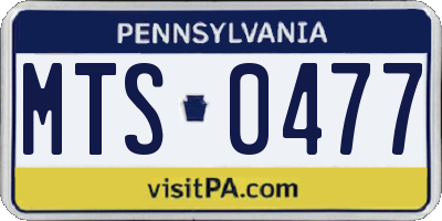 PA license plate MTS0477
