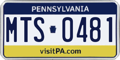 PA license plate MTS0481
