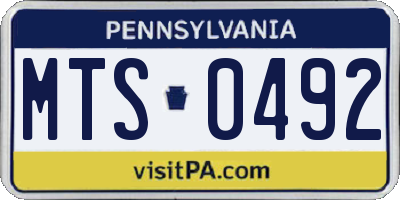 PA license plate MTS0492