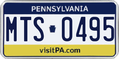 PA license plate MTS0495