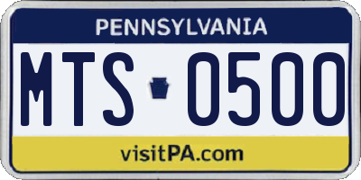 PA license plate MTS0500