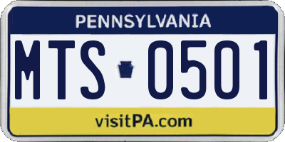 PA license plate MTS0501