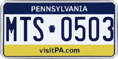 PA license plate MTS0503