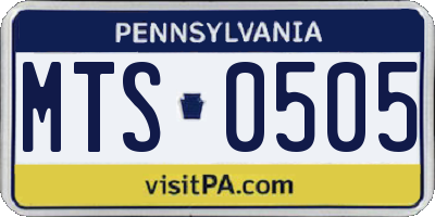 PA license plate MTS0505