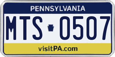 PA license plate MTS0507