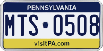 PA license plate MTS0508