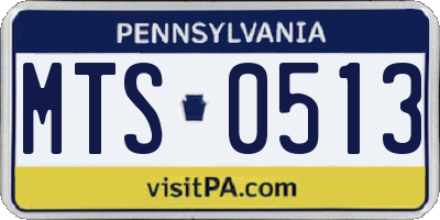 PA license plate MTS0513