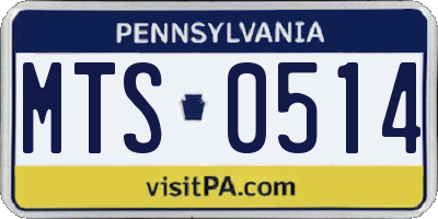 PA license plate MTS0514