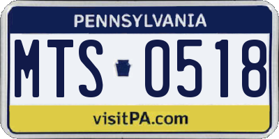 PA license plate MTS0518
